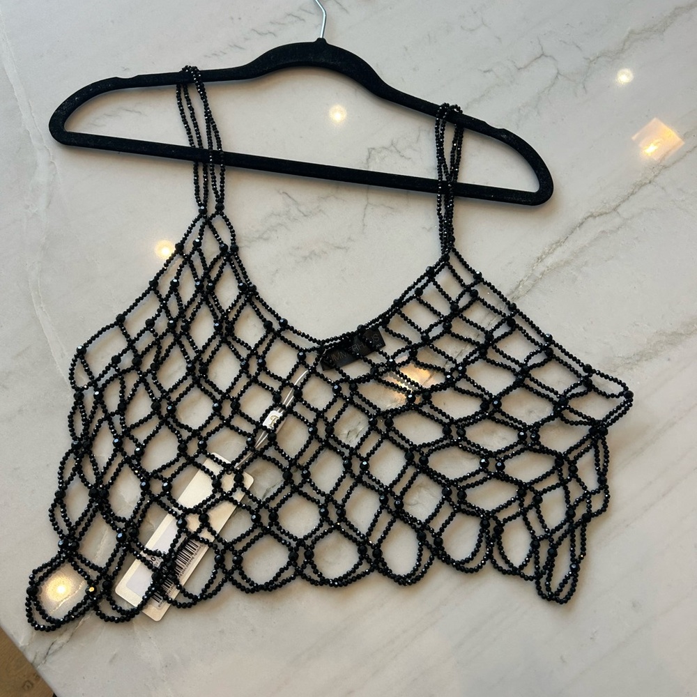Black Beaded Top, Summerhaus Sz Small